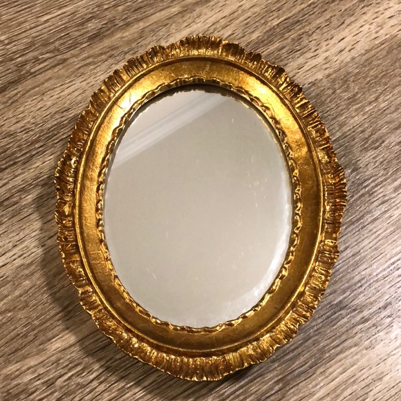 Vintage Accents Gold Gilded Made In Italy Oval Accent Mirror Poshmark